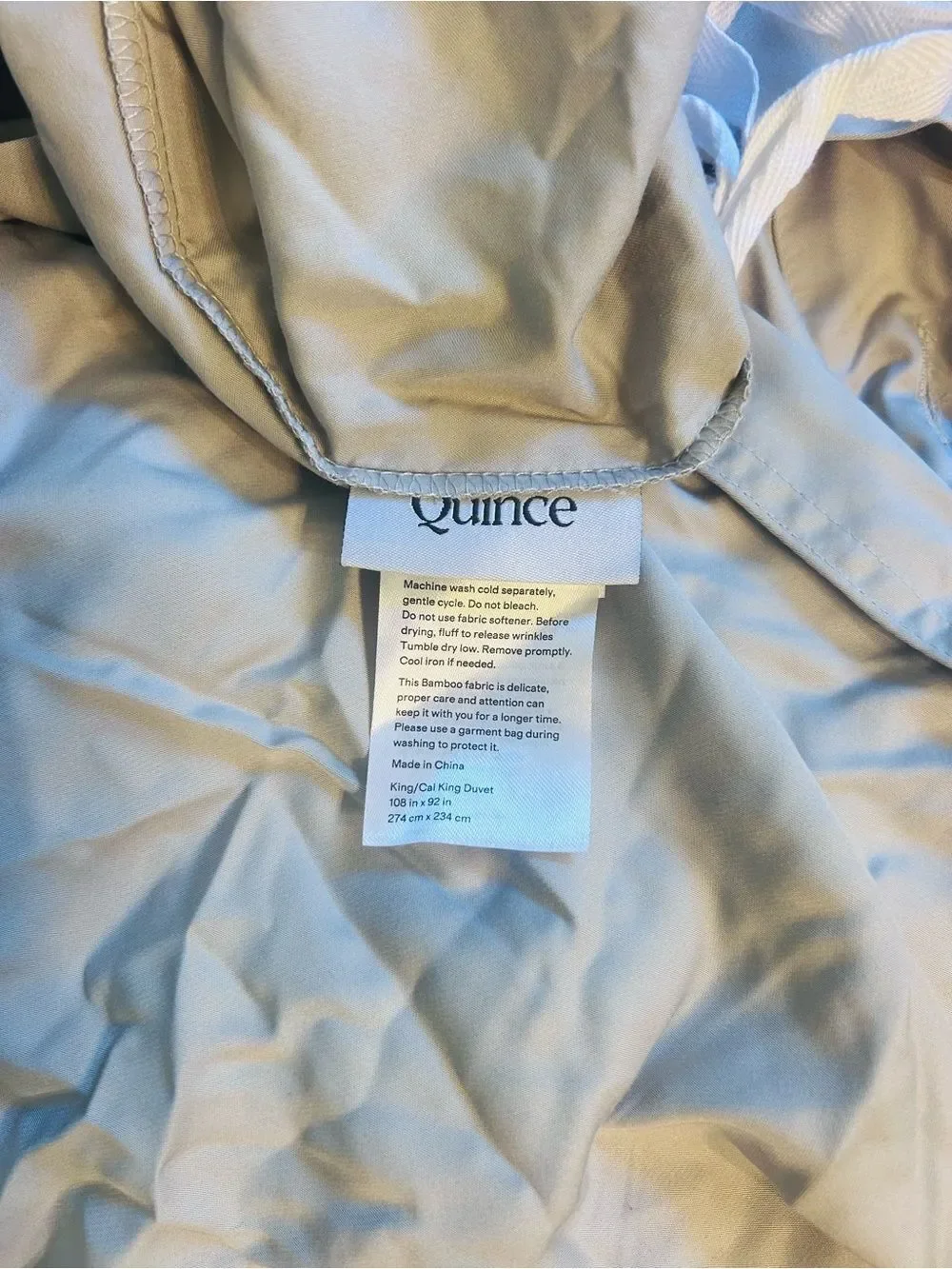 NWOT Quince Light Gray Bamboo Duvet Cover!